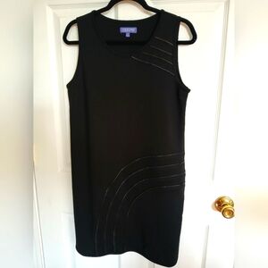 Vivienne Tam Sleeveless Black Zipper Knit Shift Cocktail Dress M Party Formal